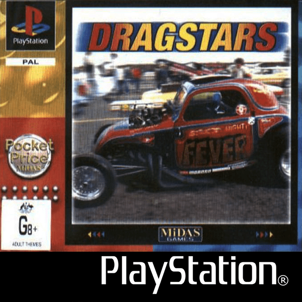 Dragstars box art for Playstation